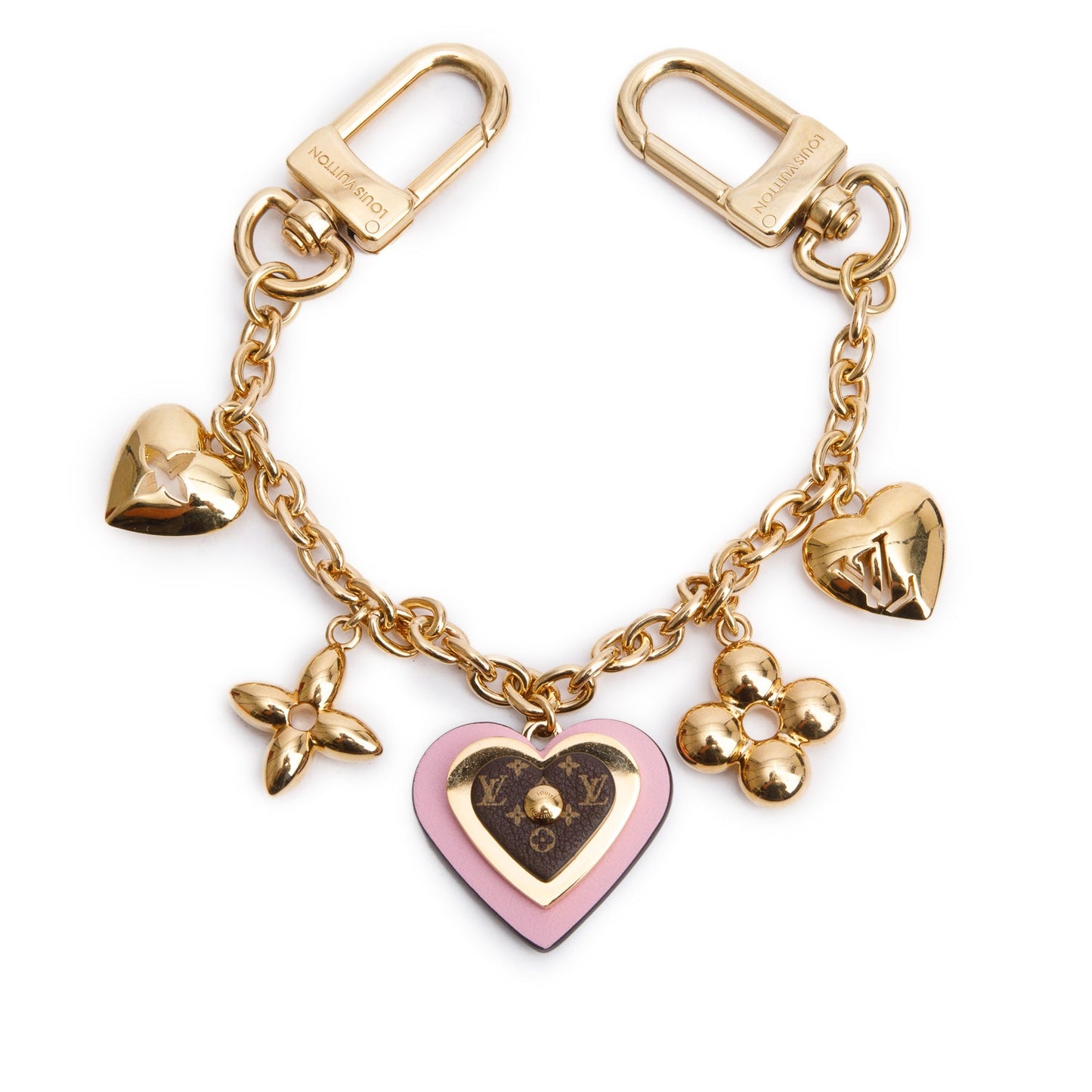 Louis Vuitton 2024 Gold-Tone Monogram My Heart Bag Charm Chain
