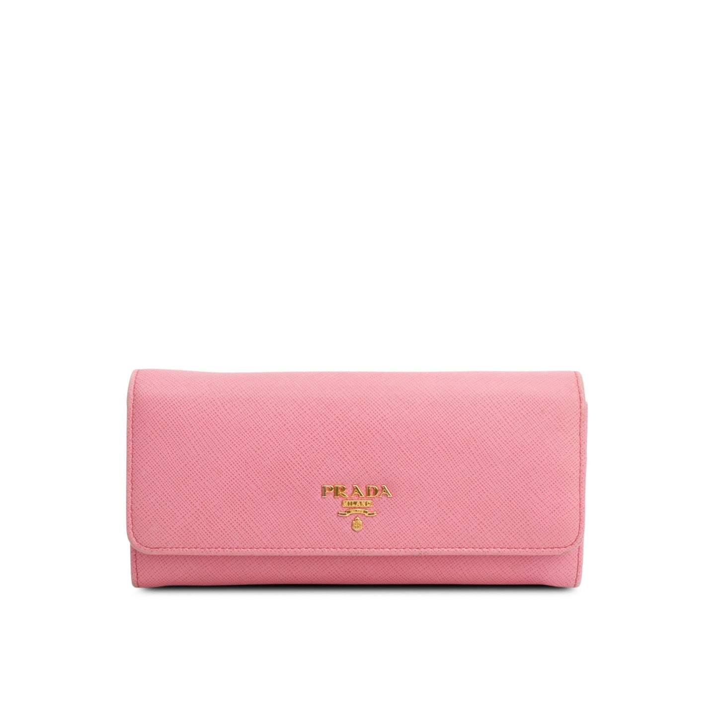 Prada Pink Saffiano Leather Large Continental Wallet