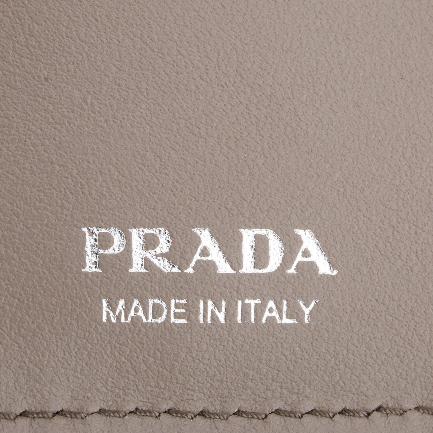 Prada Taupe Vitello Daino Compact Wallet