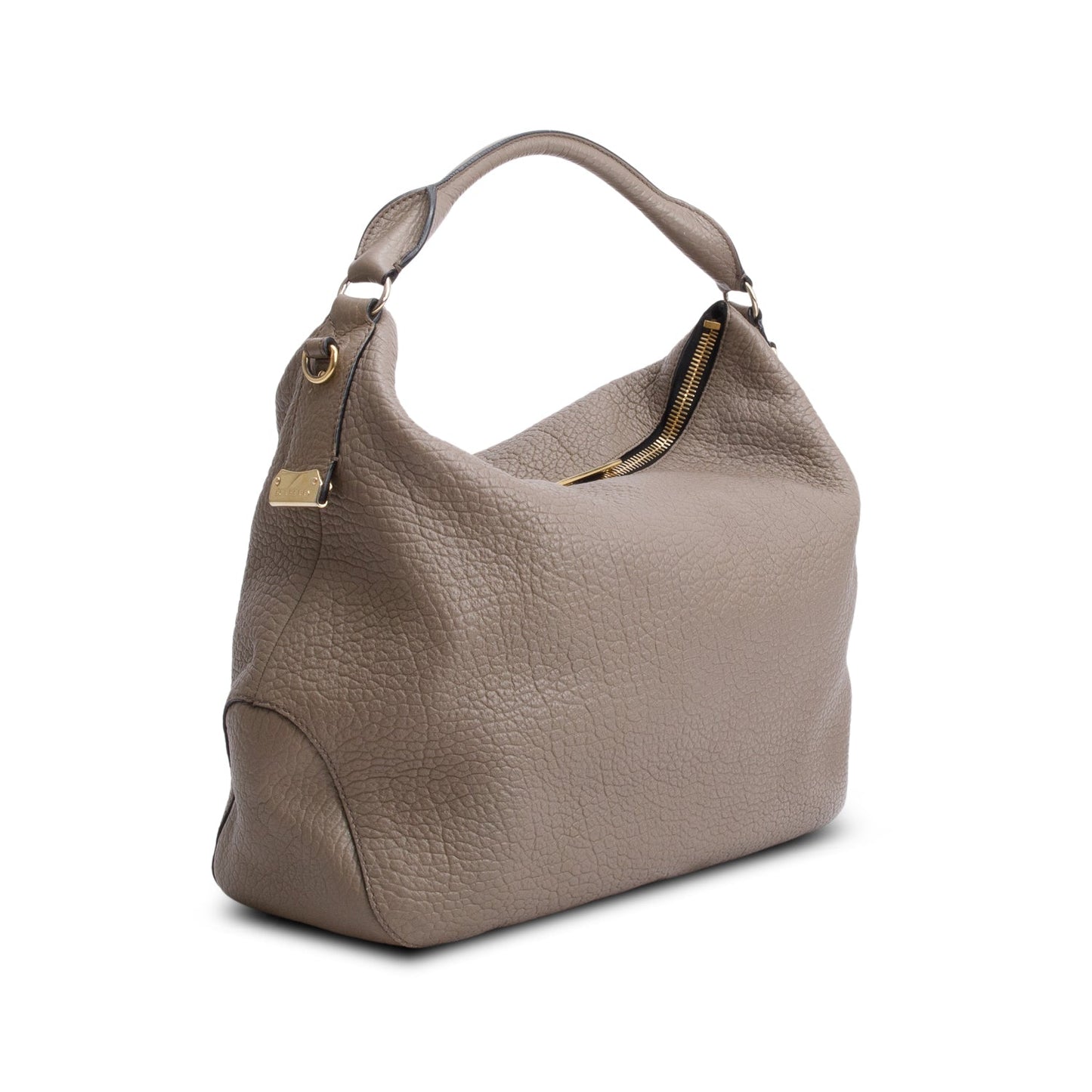 Burberry Taupe Grained Leather Ledbury Convertible Hobo