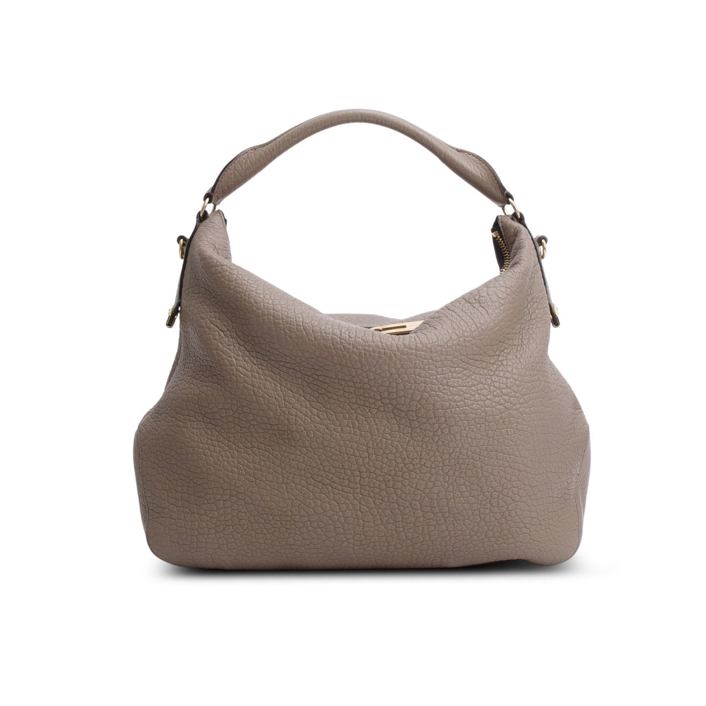 Burberry Taupe Grained Leather Ledbury Convertible Hobo