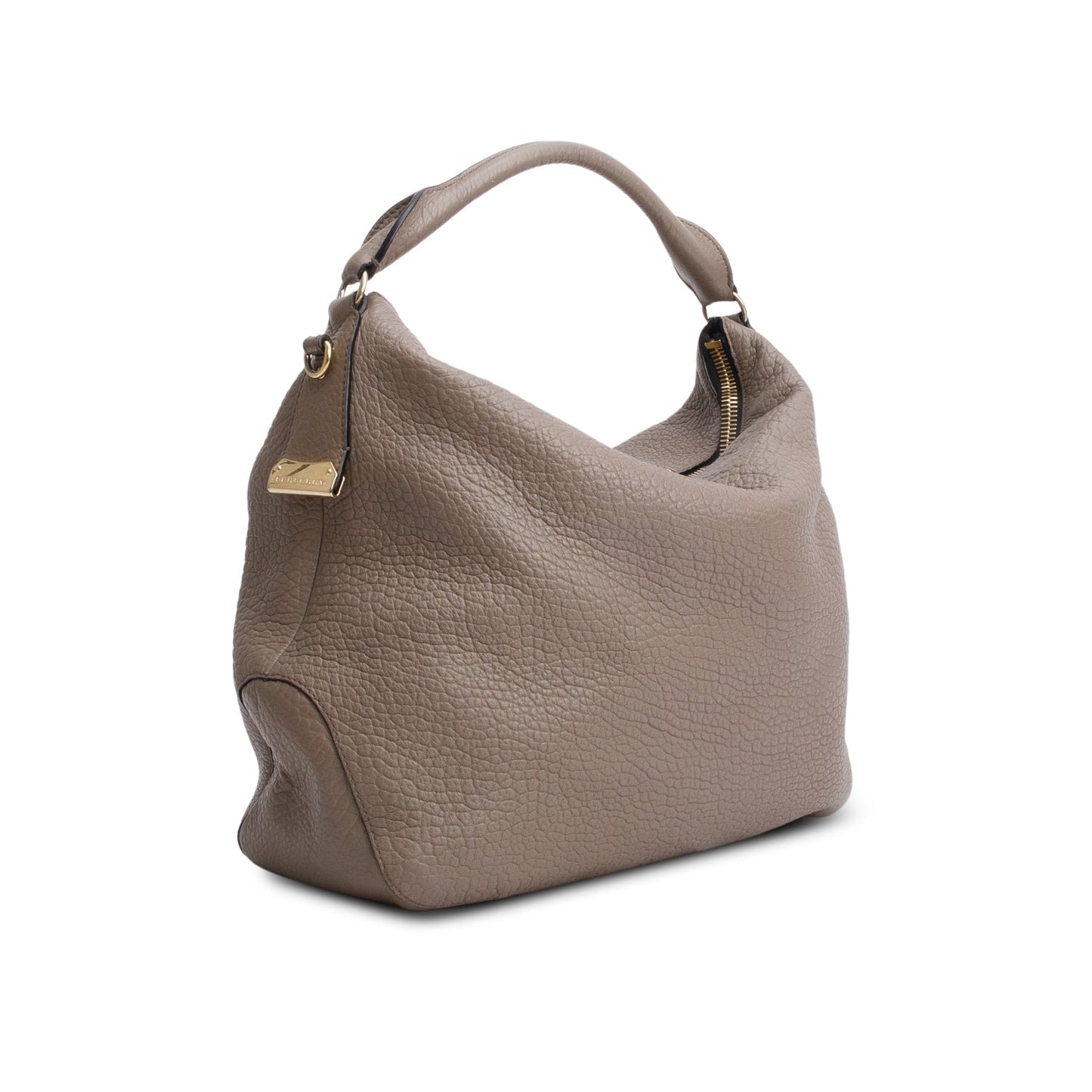Burberry Taupe Grained Leather Ledbury Convertible Hobo