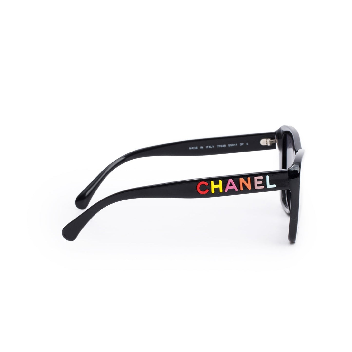 Chanel 71548 Black Acetate Polarized Butterfly Sunglasses