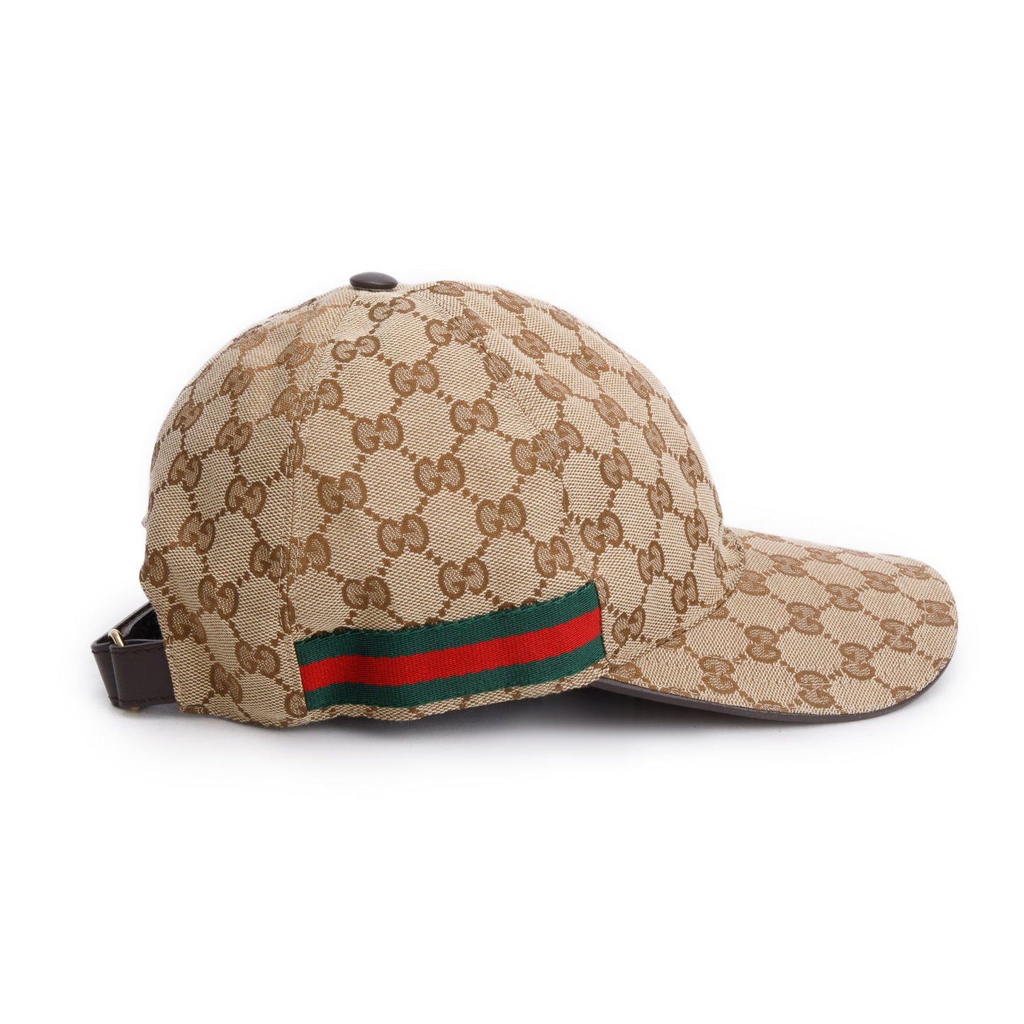 Gucci Beige Monogram Web Baseball Hat, Size M 58