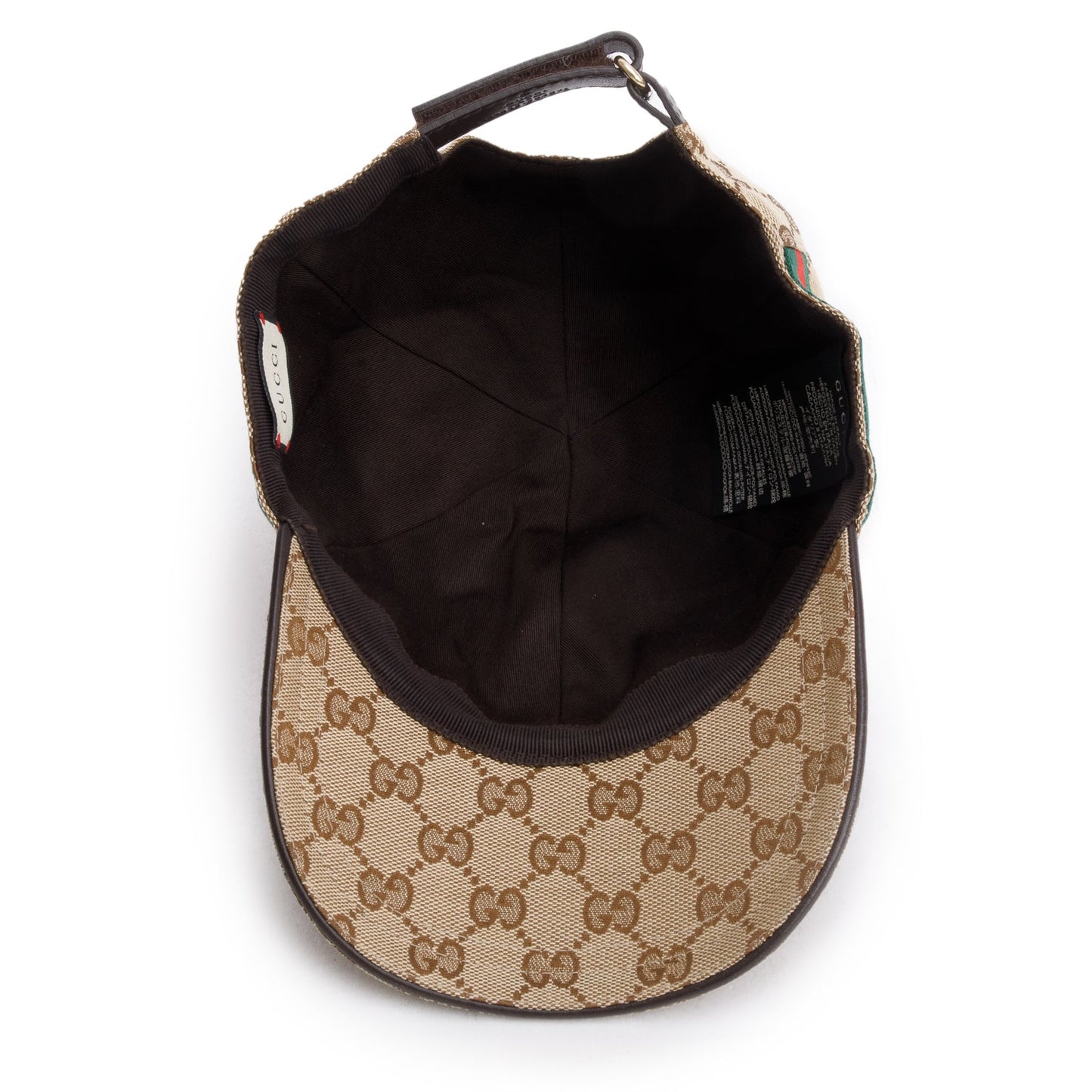 Gucci Beige Monogram Web Baseball Hat, Size M 58