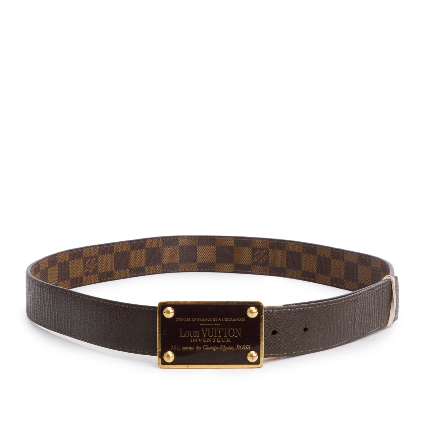 Louis Vuitton Damier Ebene LV Inventeur Reversible Belt 95 38