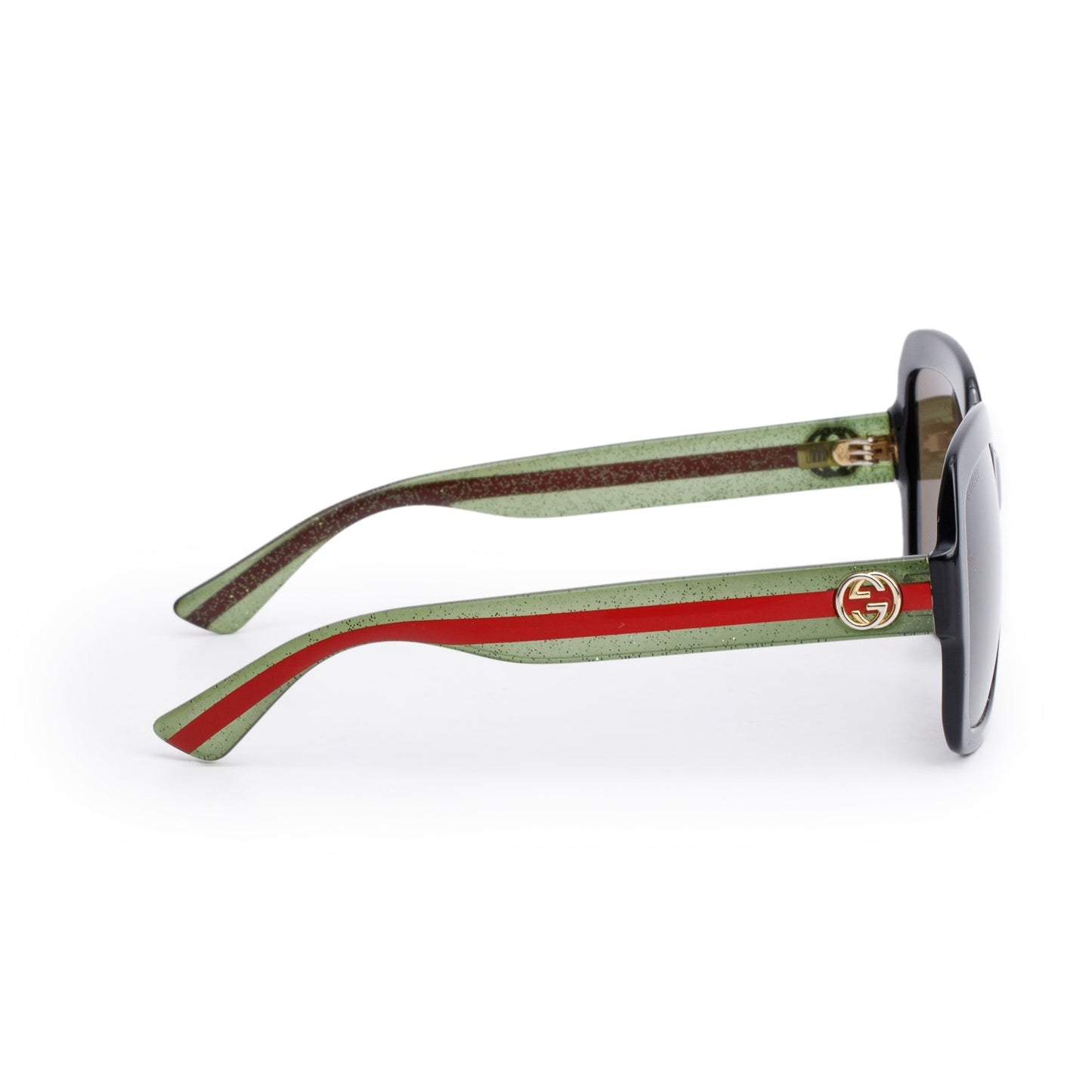 Gucci GG036S Black Acetate Interlocking GG Web Square Sunglasses
