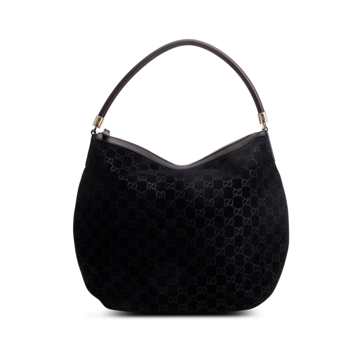 Gucci Black GG Suede Hobo Bag
