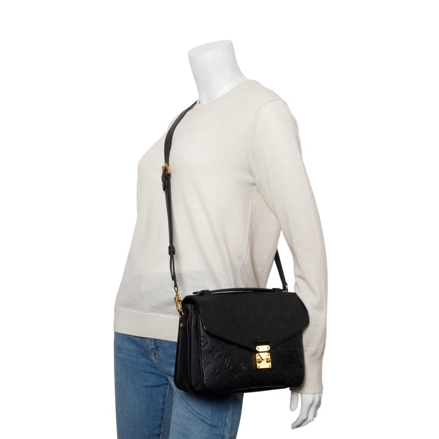 Louis Vuitton Black Monogram Empreinte Leather Pochette Metis