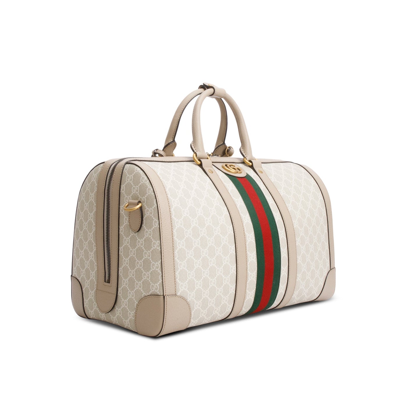 Gucci Beige GG Supreme Monogram Textured Dollar Calfskin Medium Savoy Duffle Bag