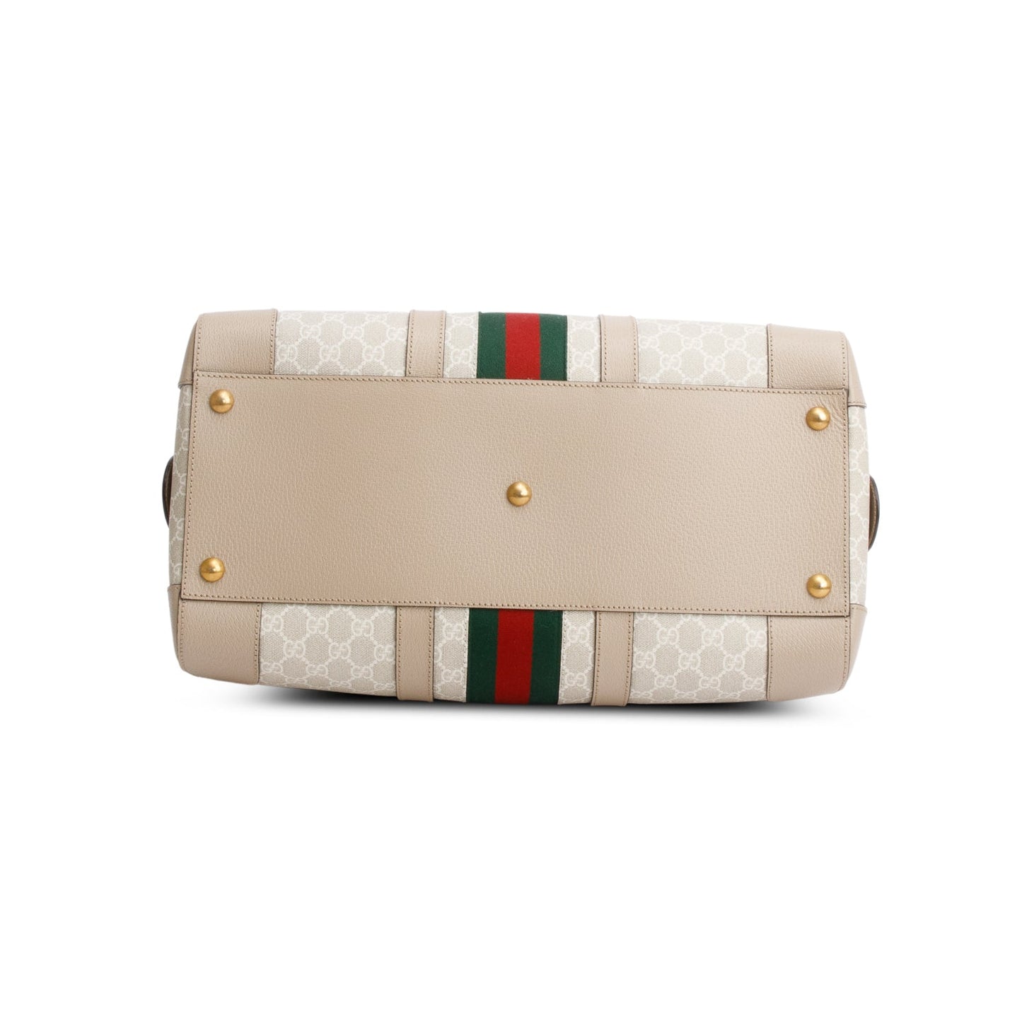 Gucci Beige GG Supreme Monogram Textured Dollar Calfskin Medium Savoy Duffle Bag