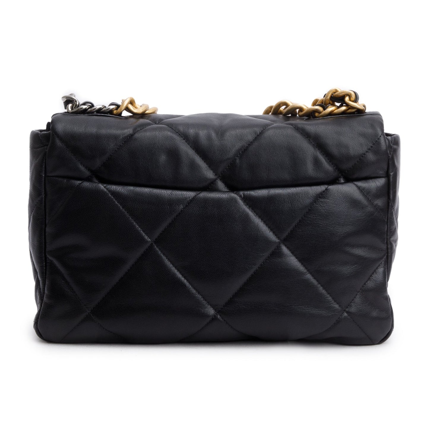 Chanel 2020 Black Lambskin Leather Medium 19 Flap Bag