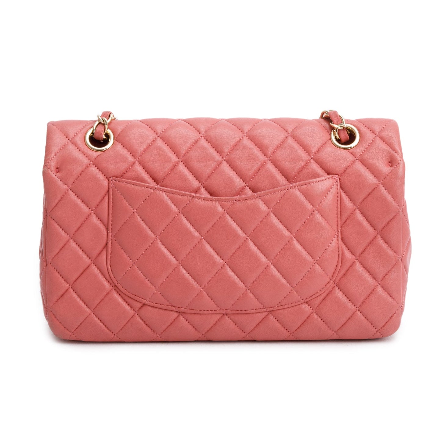 Chanel Pink Lambskin Quilted Valentine Charms Medium Single Flap