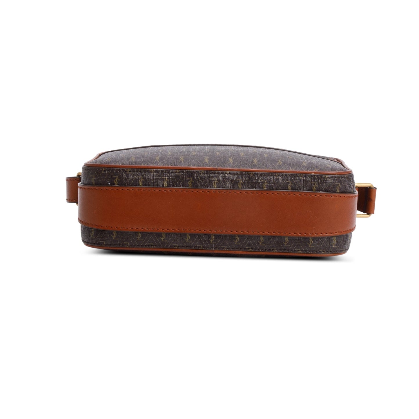 Saint Laurent 2021 Brown Canvas Smooth Calfskin Le Monogramme Camera Bag