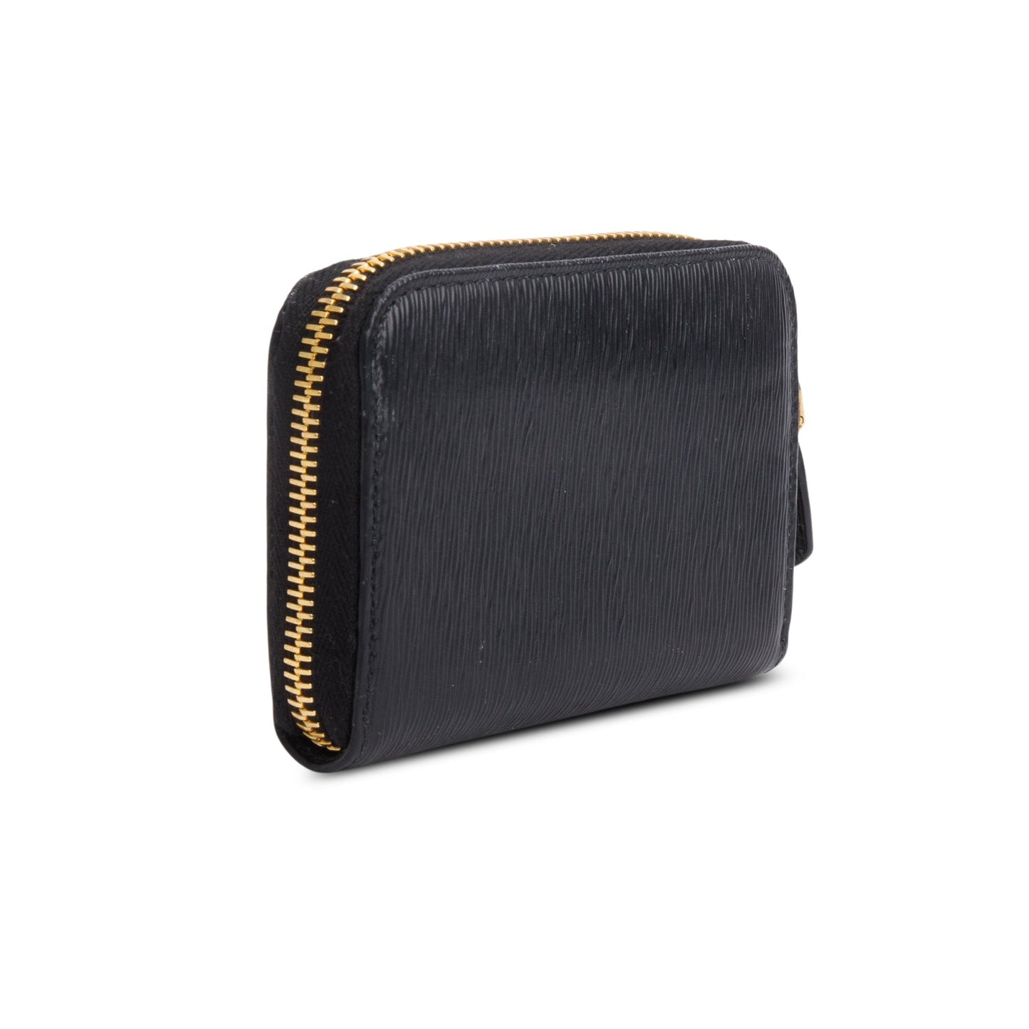 Prada Black Vitello Move Compact Zip Wallet