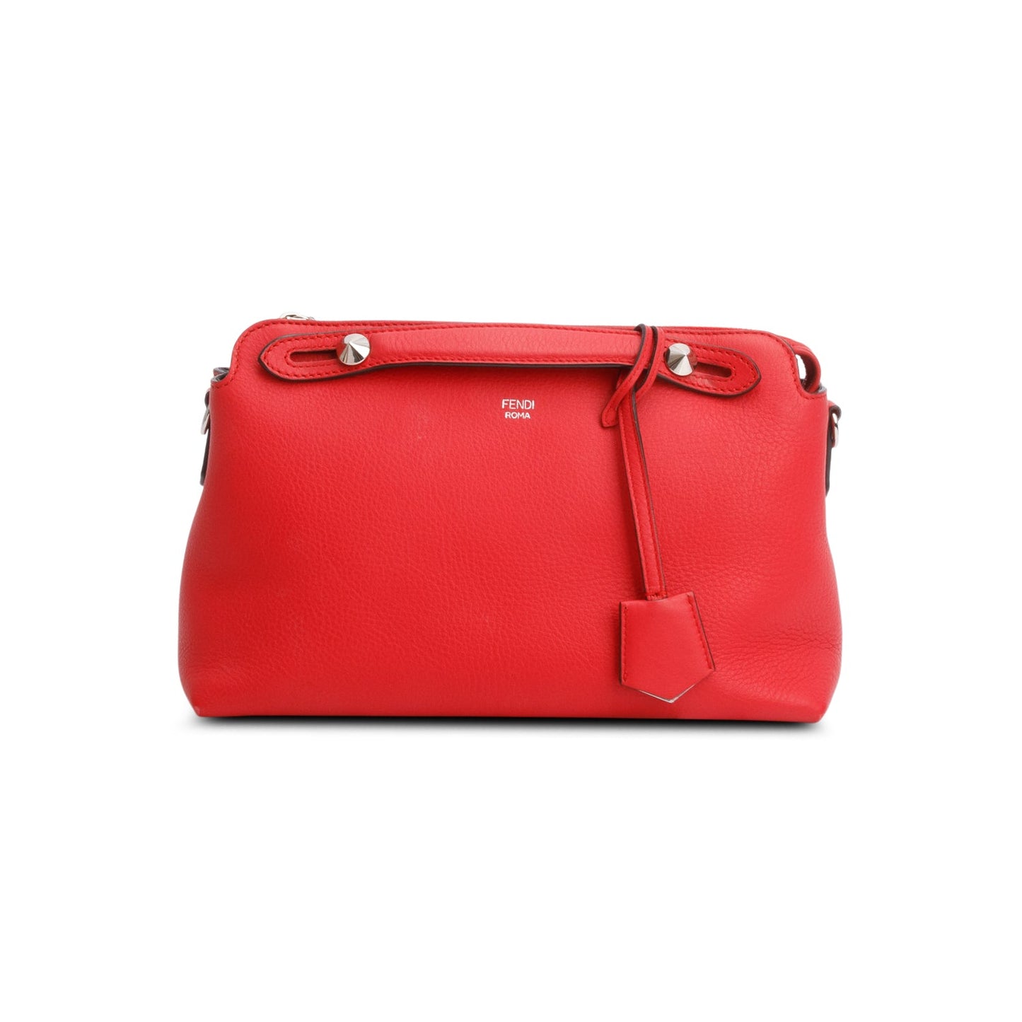 Fendi Red Vitello Dolce Medium By the Way Flower Boston Bag