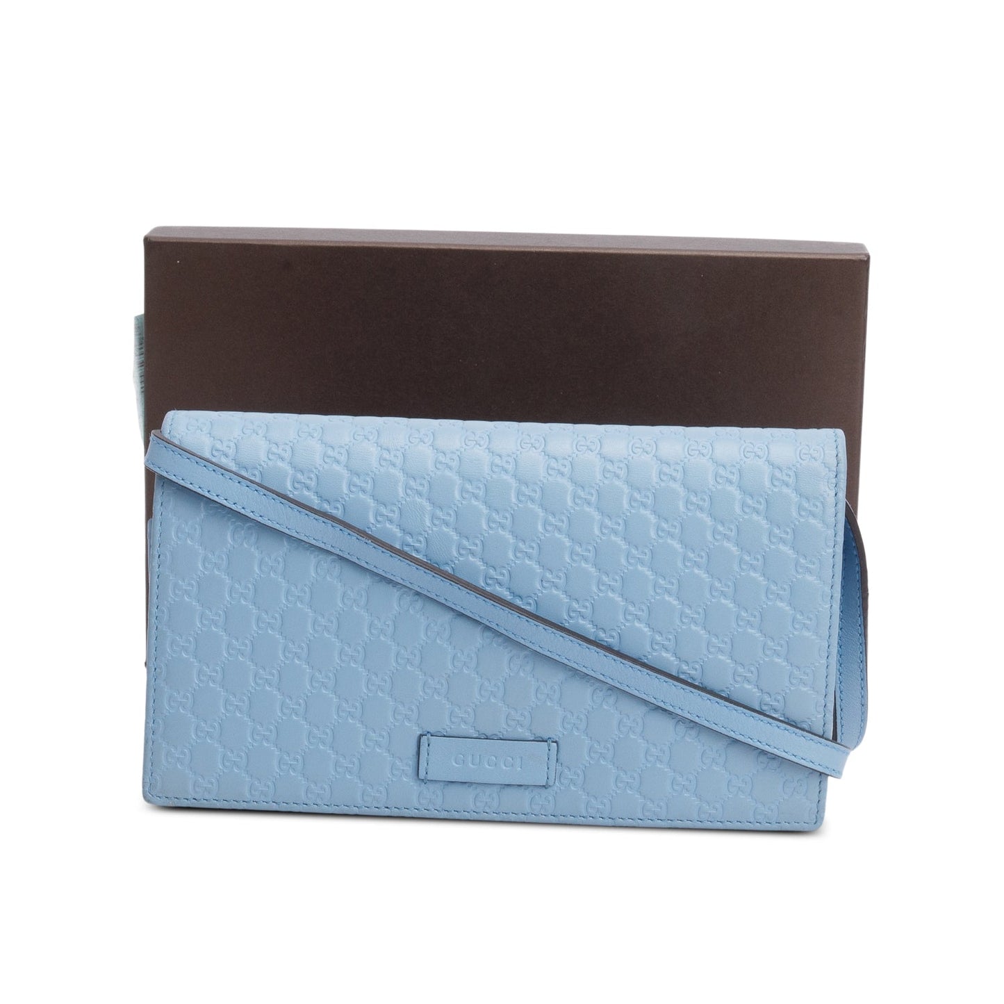 Gucci Blue Microguccissima Wallet on Strap