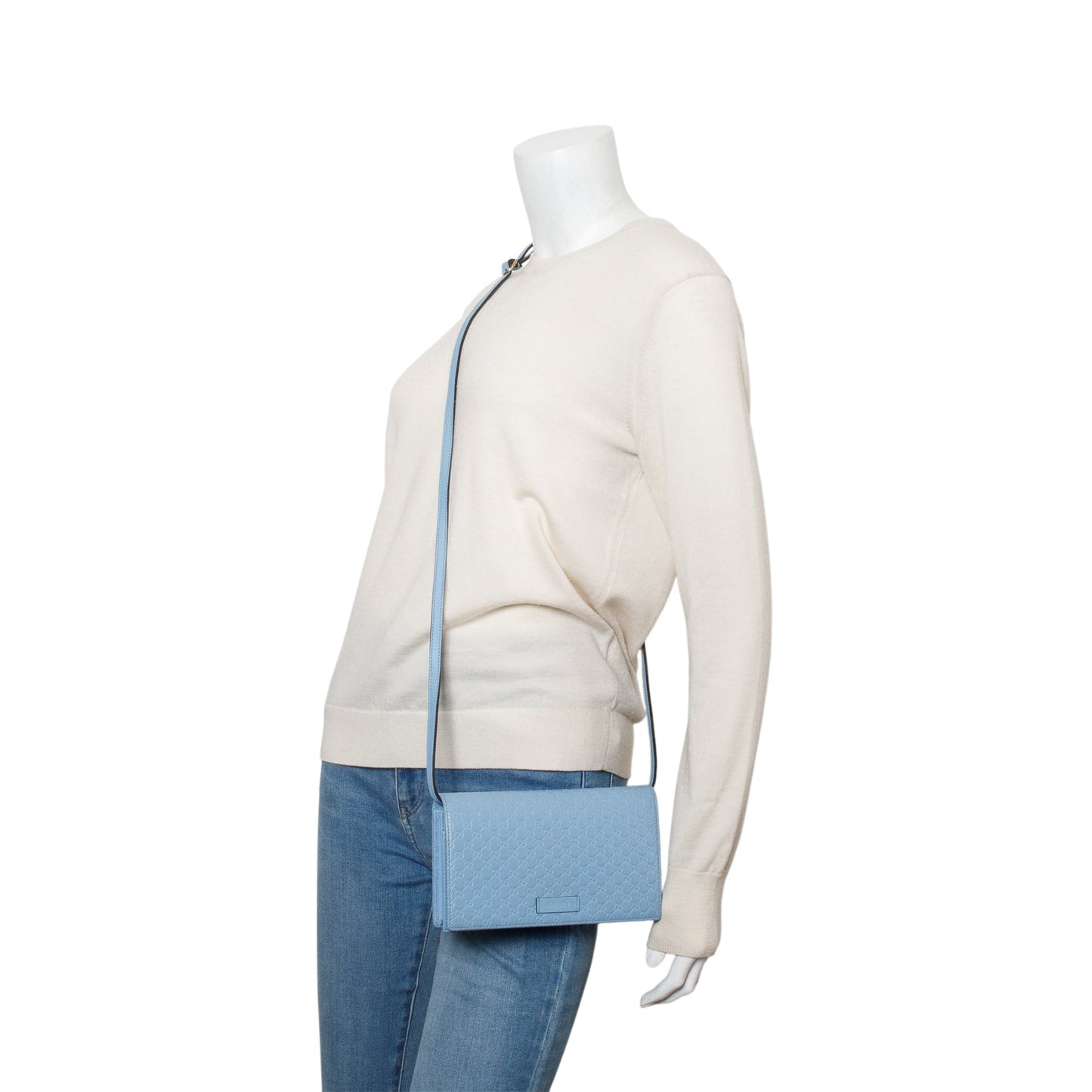 Gucci Blue Microguccissima Wallet on Strap