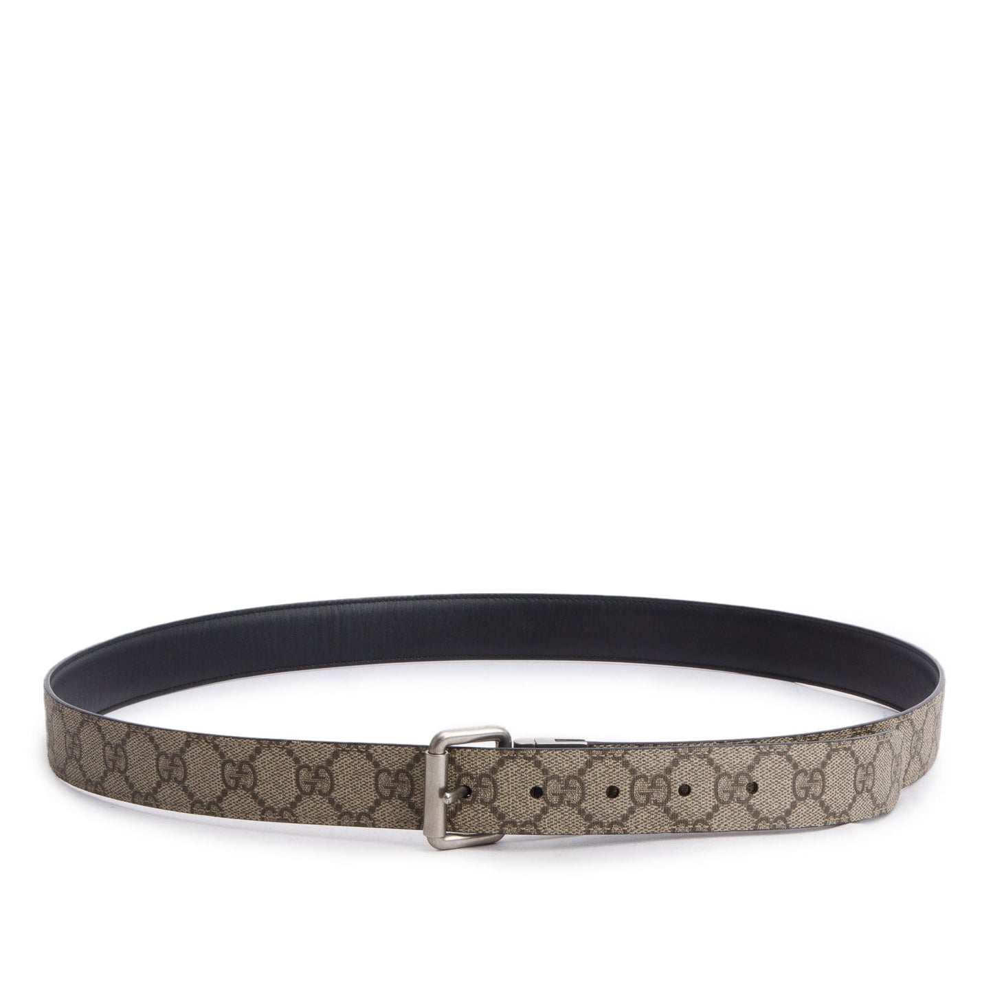 Gucci Vintage GG Supreme Monogram Calfskin Square Reversible Belt 110 30