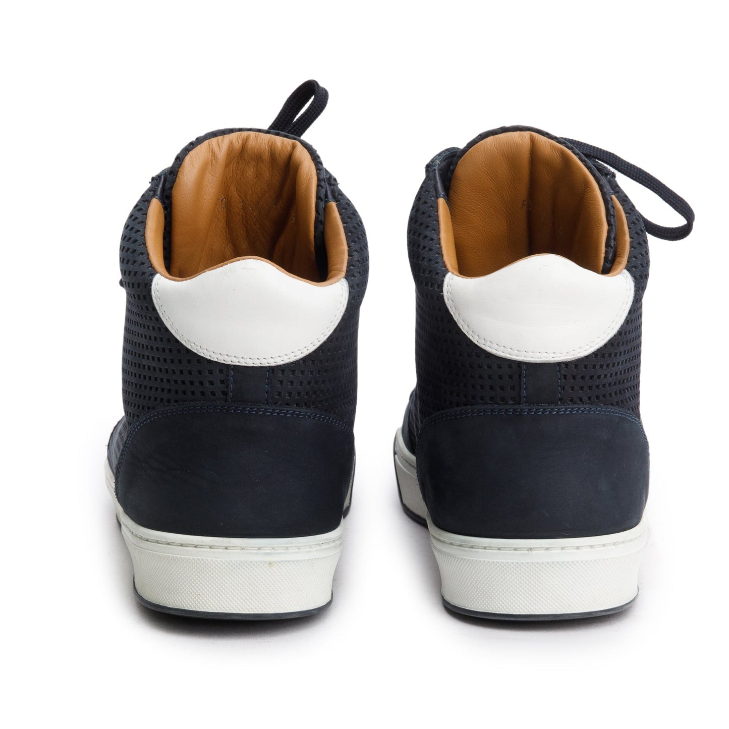 Louis Vuitton Navy Leather Speaker High Top Sneakers, Men's 8.5