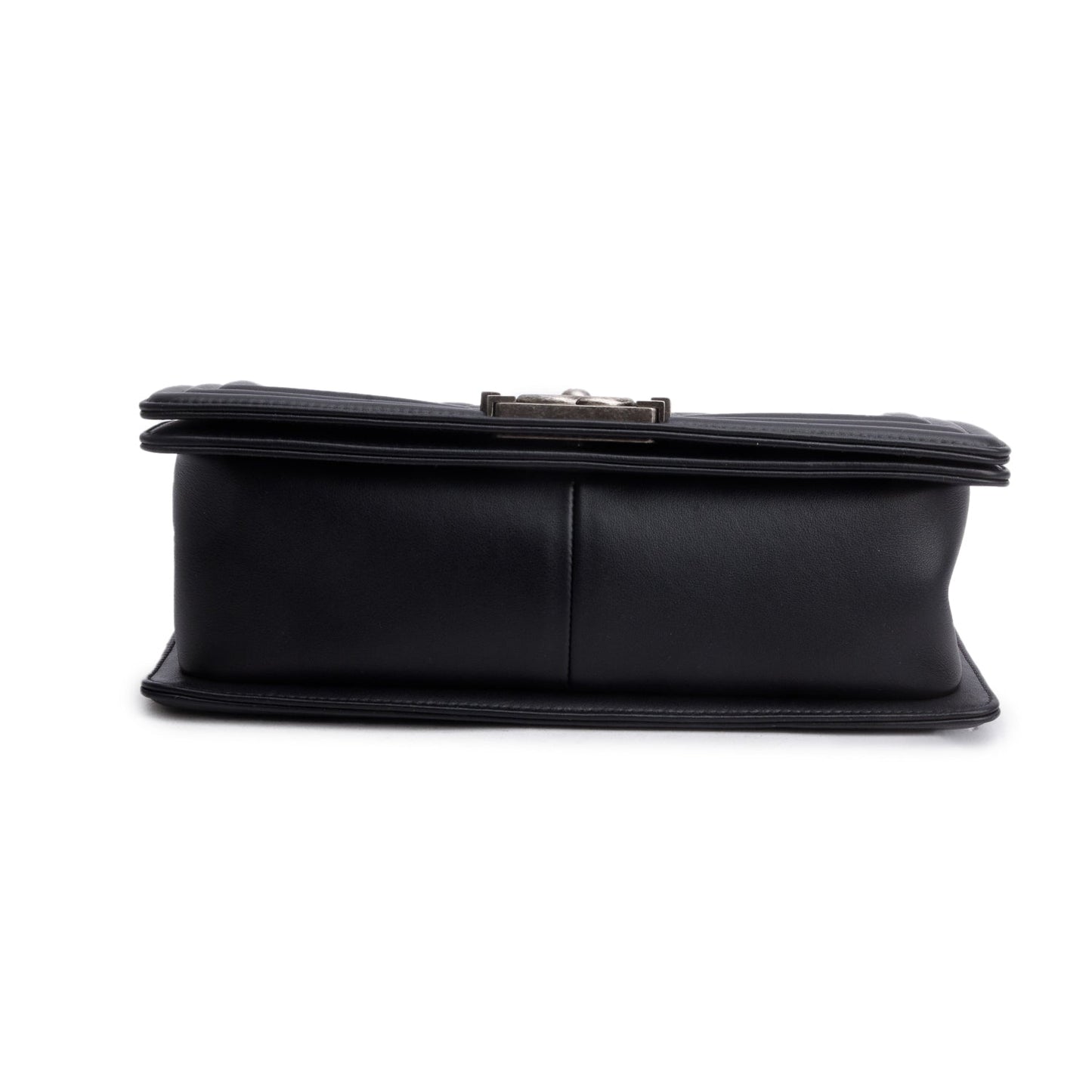 Chanel 2021 Black Quilted Lambskin Leather Medium Boy Bag