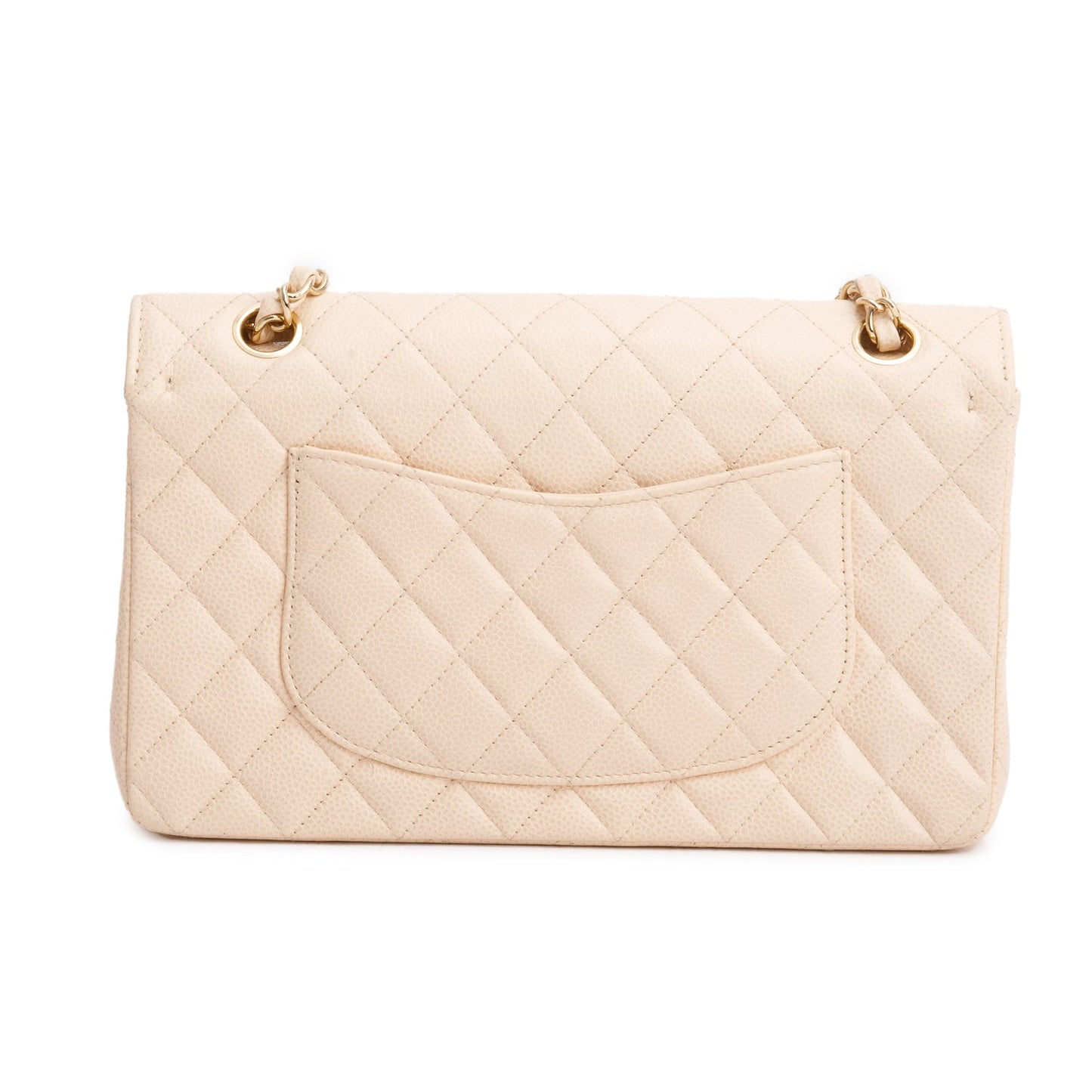 Chanel Beige Caviar Leather Classic Medium Double Flap