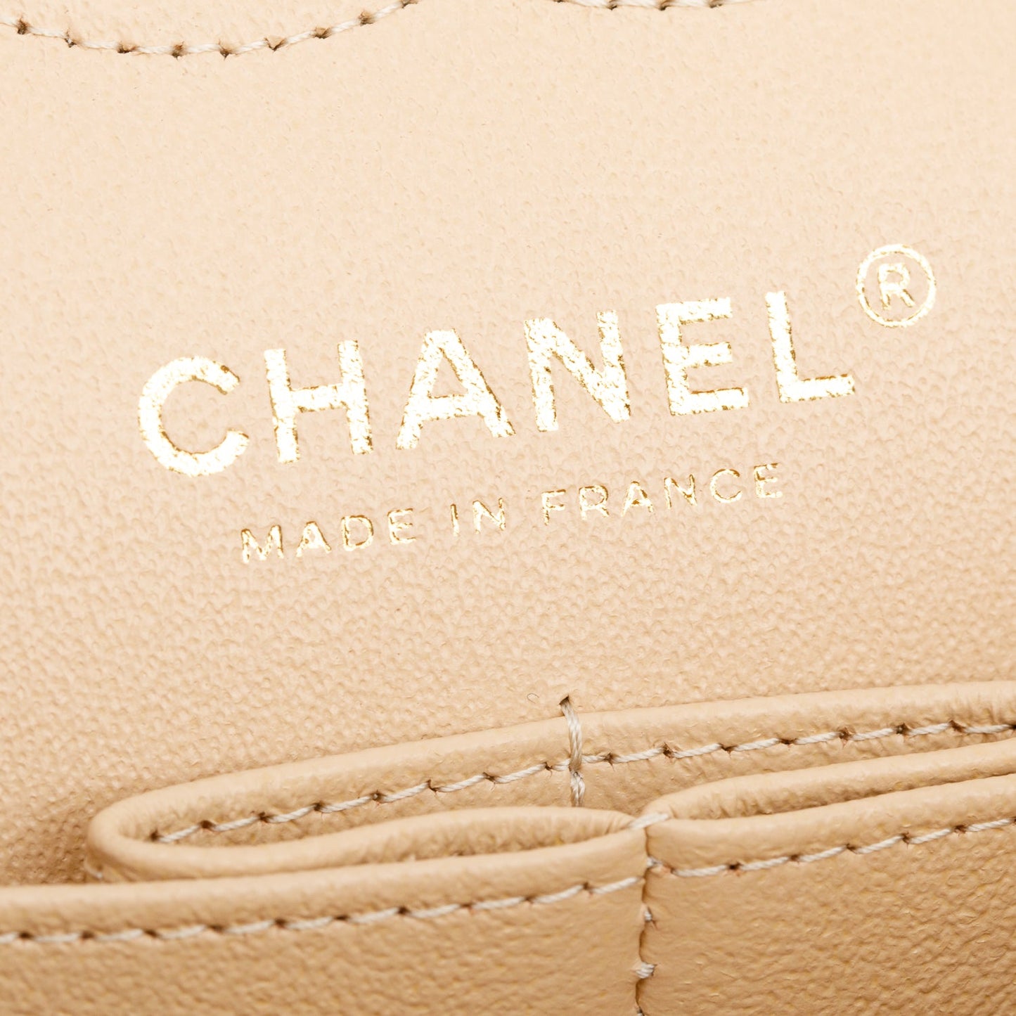 Chanel 2025 Beige Caviar Quilted Small Double Flap Bag