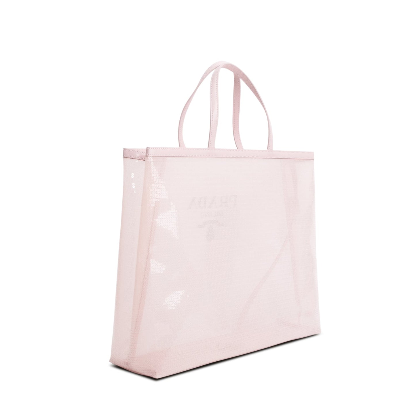 Prada Pink Sequin Mesh Large Tote Bag