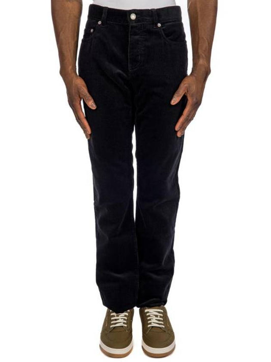 Luxury Saint Laurent Trending 2025 Men's Corduroy Straight Pants Black
