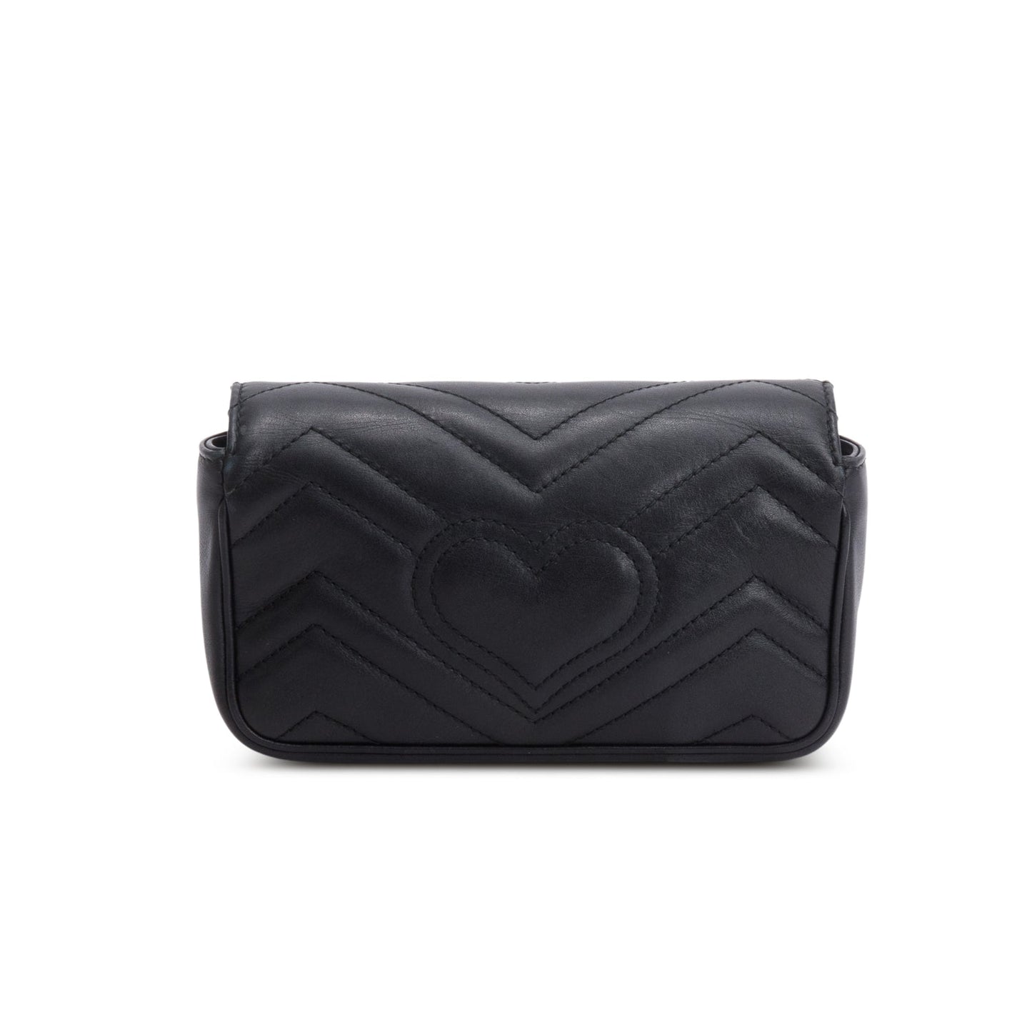 Gucci Black GG Marmont Matelasse Leather Super Mini Bag