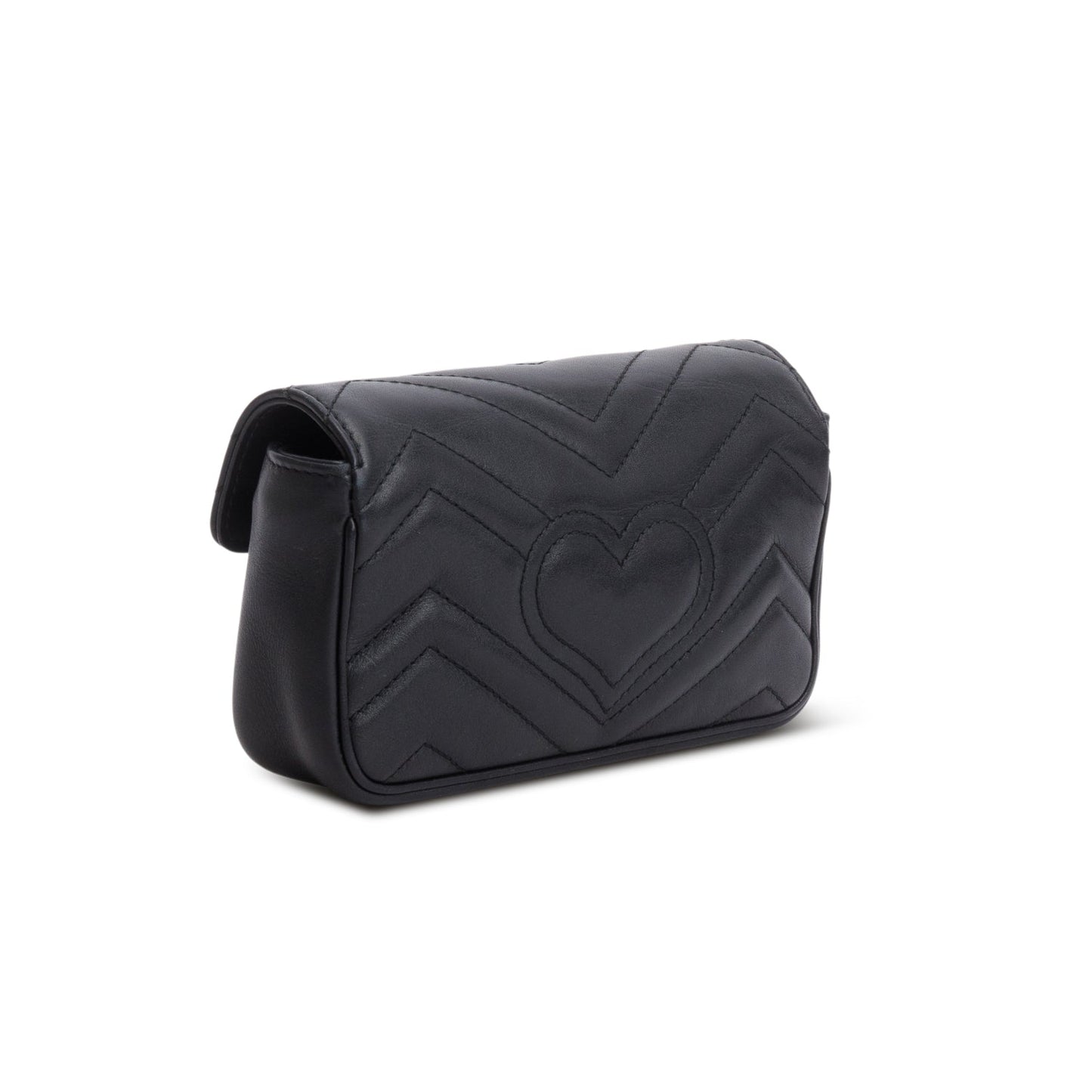 Gucci Black GG Marmont Matelasse Leather Super Mini Bag