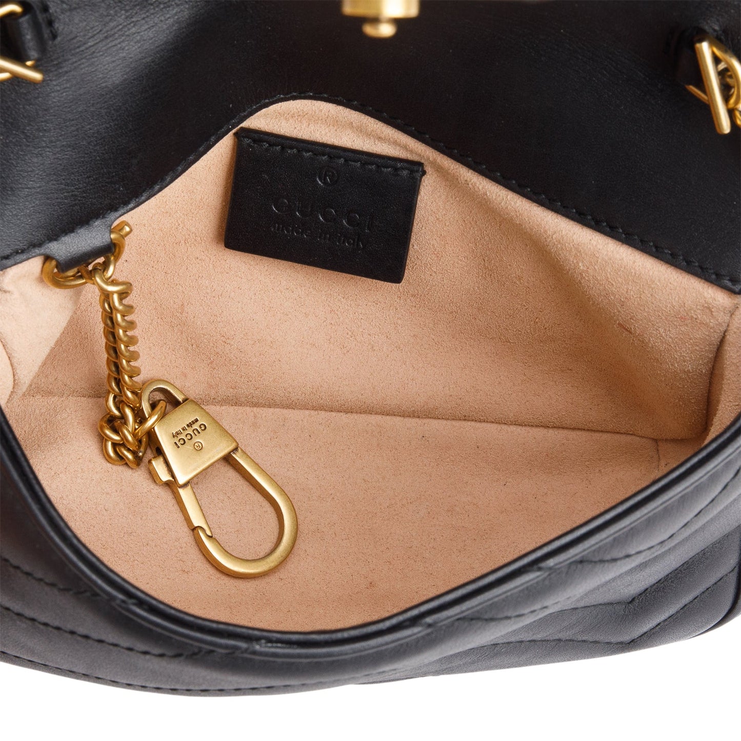 Gucci Black GG Marmont Matelasse Leather Super Mini Bag
