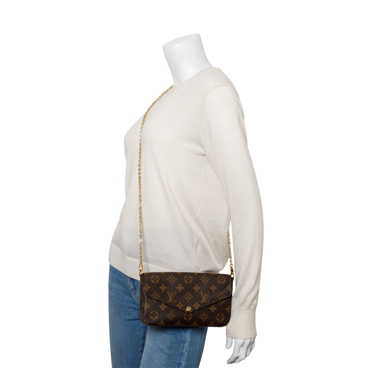 Louis Vuitton Fuschia Monogram Pochette Felicie Wallet on Chain