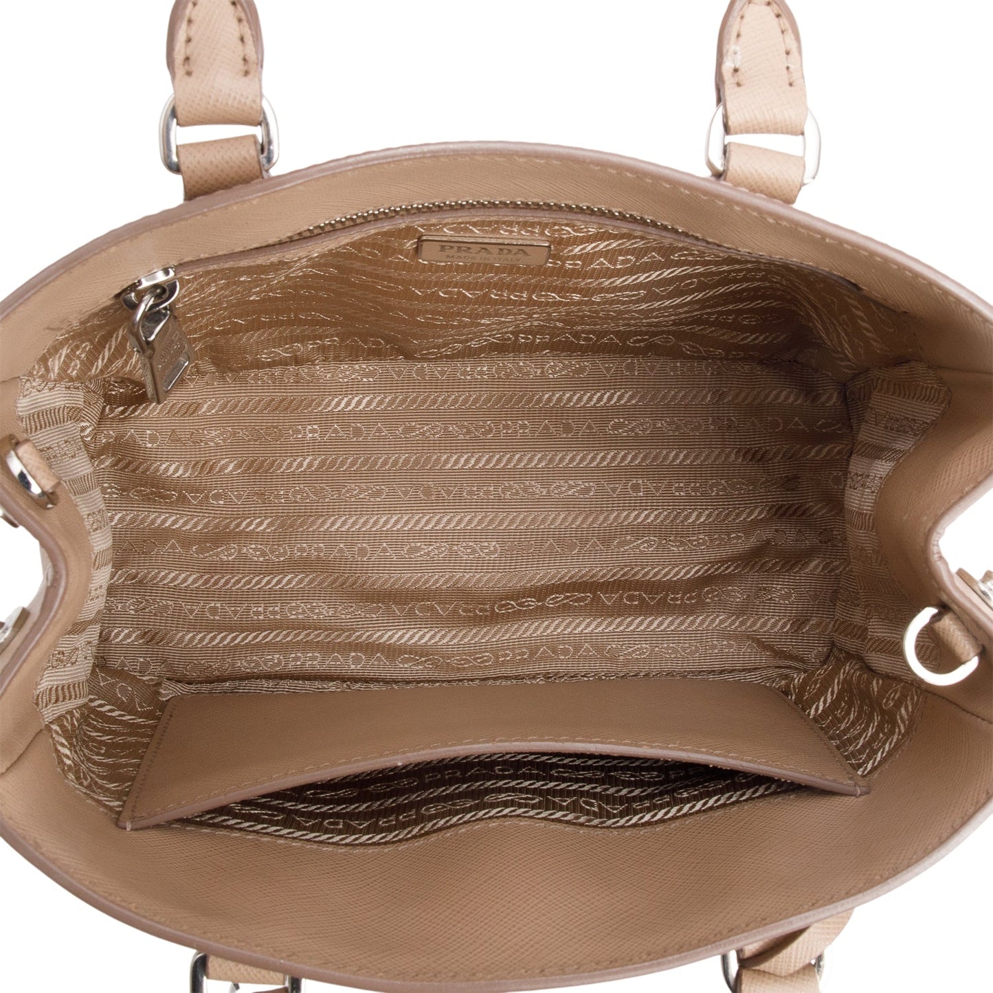 Prada 2022 Beige Saffiano Leather Mini Tote