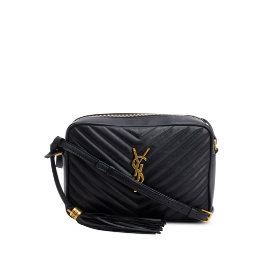 Saint Laurent 2020 Black Quilted Leather Lou Camera Bag