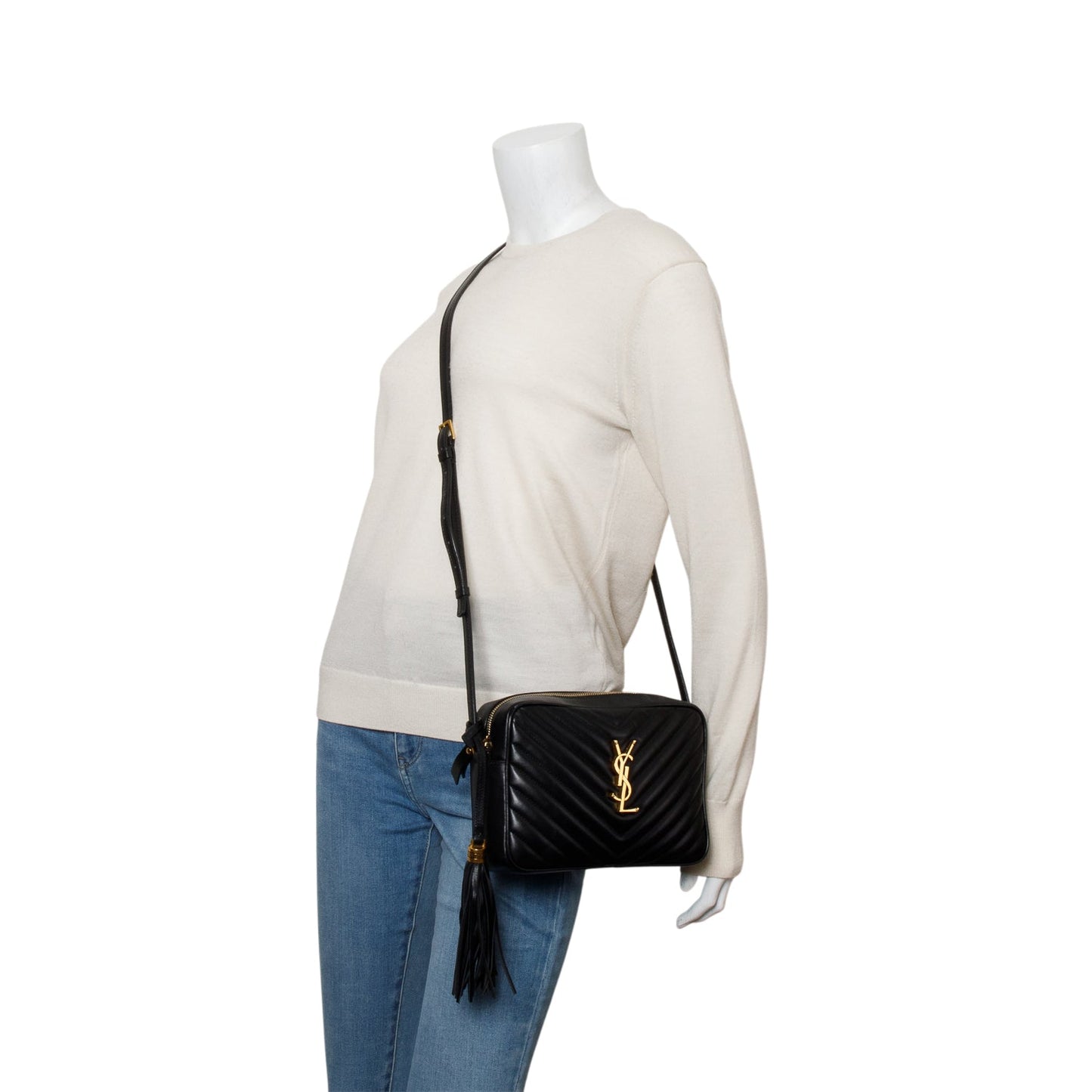 Saint Laurent 2020 Black Quilted Leather Lou Camera Bag
