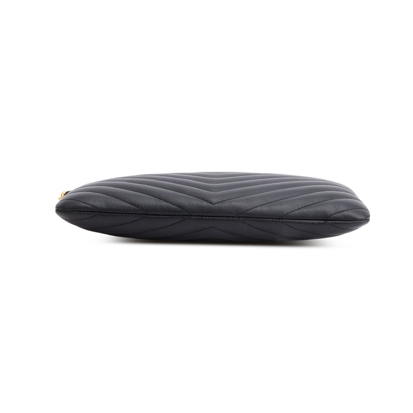 Saint Laurent Black Calfskin Matelasse Monogram Cassandre A5 Pouch
