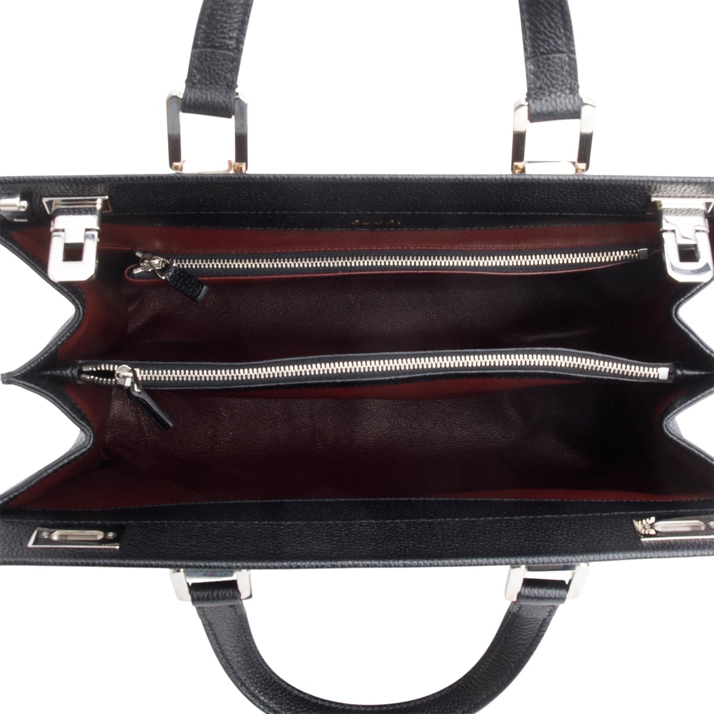 Gucci Black Grainy Calfskin Medium Zumi Top Handle