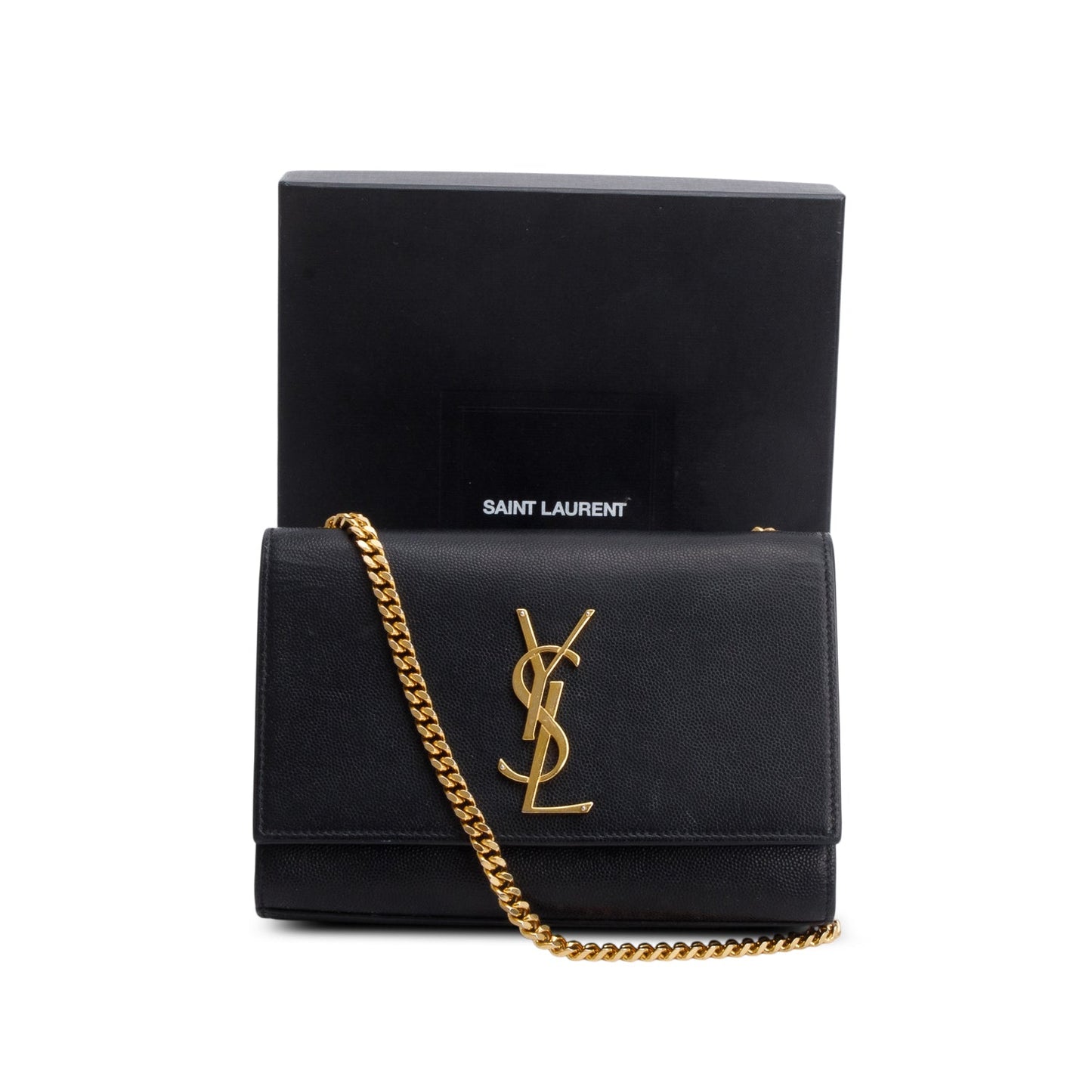 Saint Laurent 2020 Black Grain De Poudre Small Monogram Kate Satchel