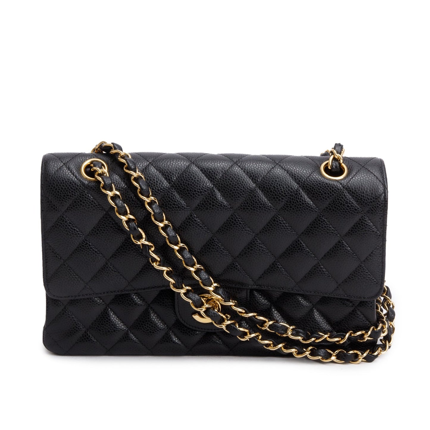 Chanel Black Caviar Classic Medium Double Flap Bag