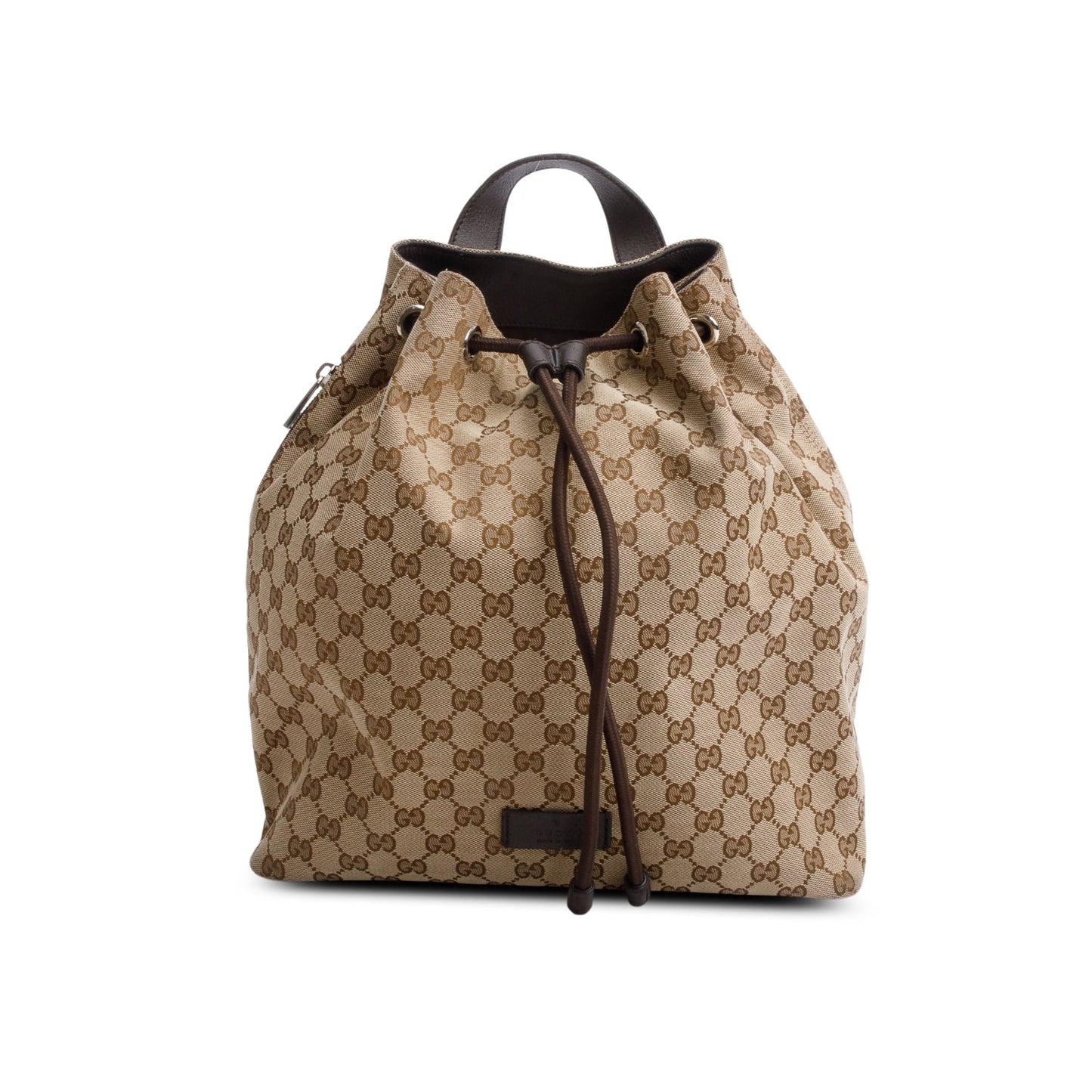 Gucci Monogram Dollar Calfskin O Drawstring Backpack
