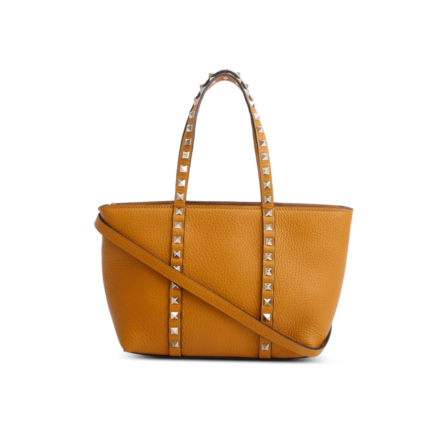 Valentino Yellow Grainy Calfskin Rockstud Mini Tote Bag