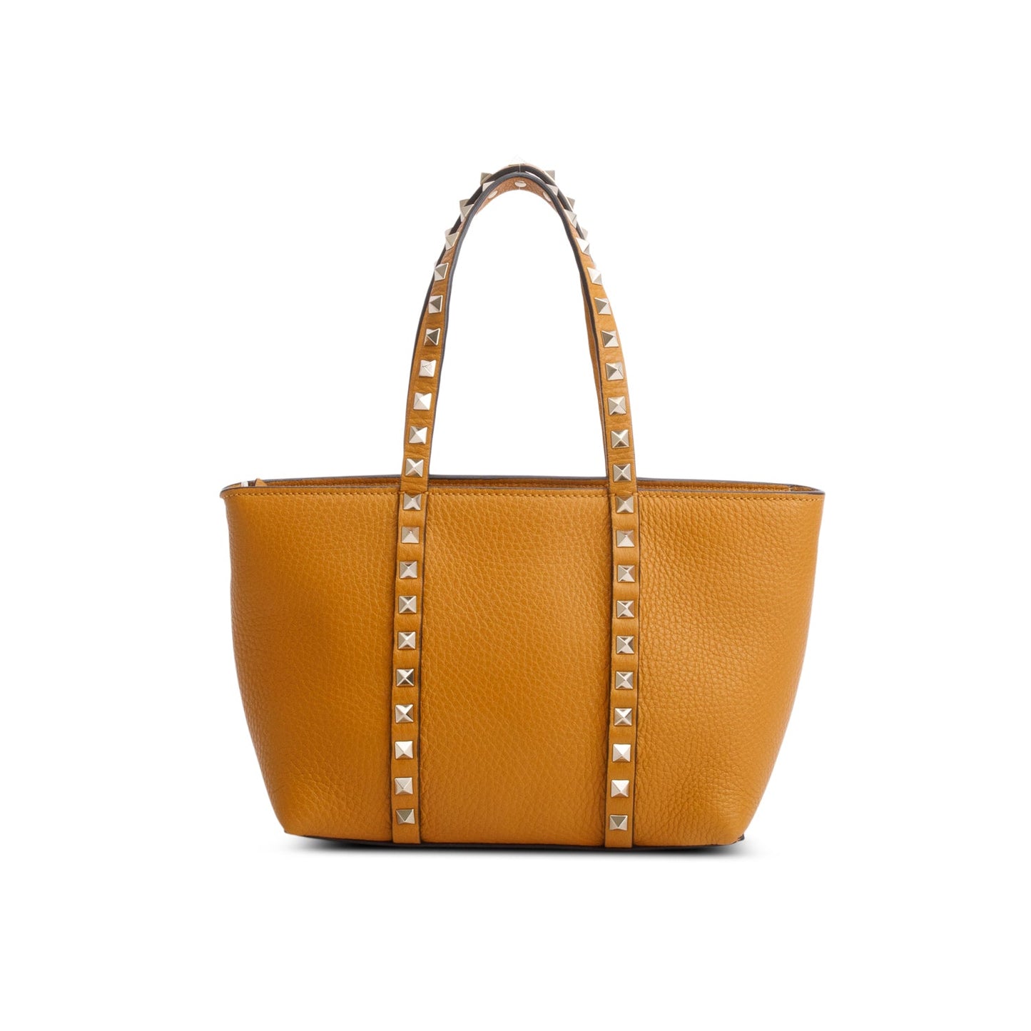 Valentino Yellow Grainy Calfskin Rockstud Mini Tote Bag