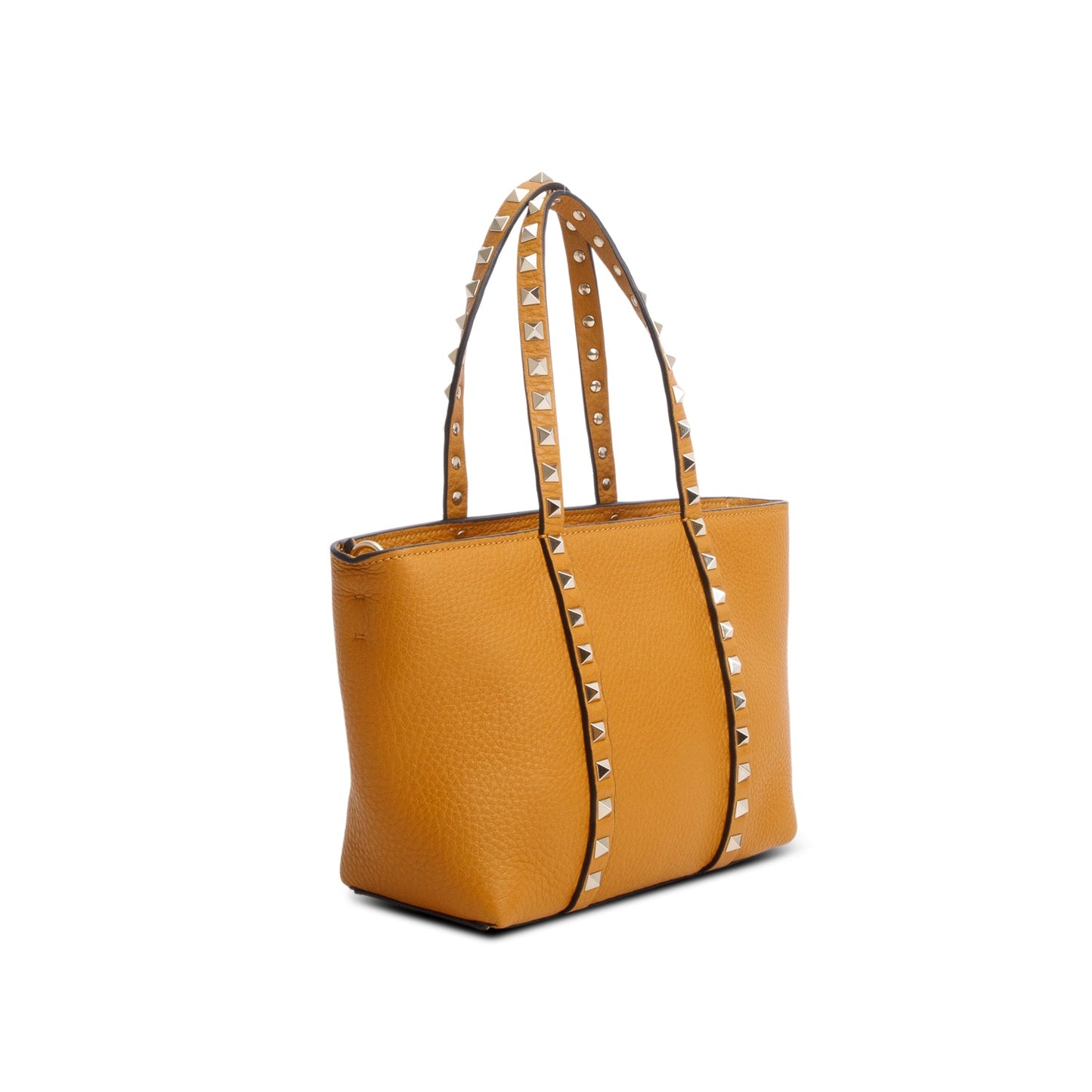 Valentino Yellow Grainy Calfskin Rockstud Mini Tote Bag