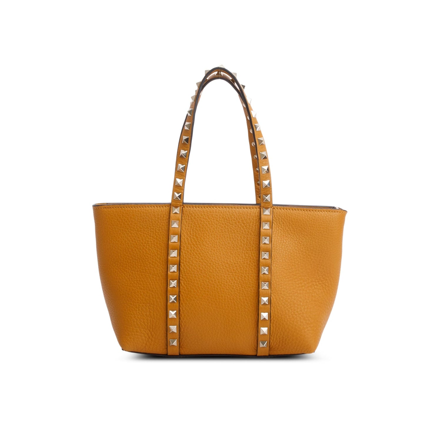 Valentino Yellow Grainy Calfskin Rockstud Mini Tote Bag