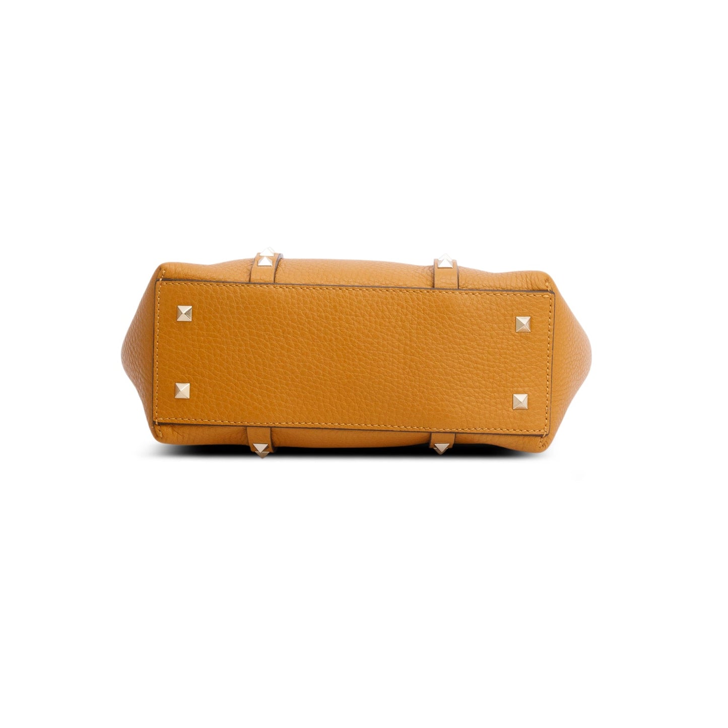 Valentino Yellow Grainy Calfskin Rockstud Mini Tote Bag