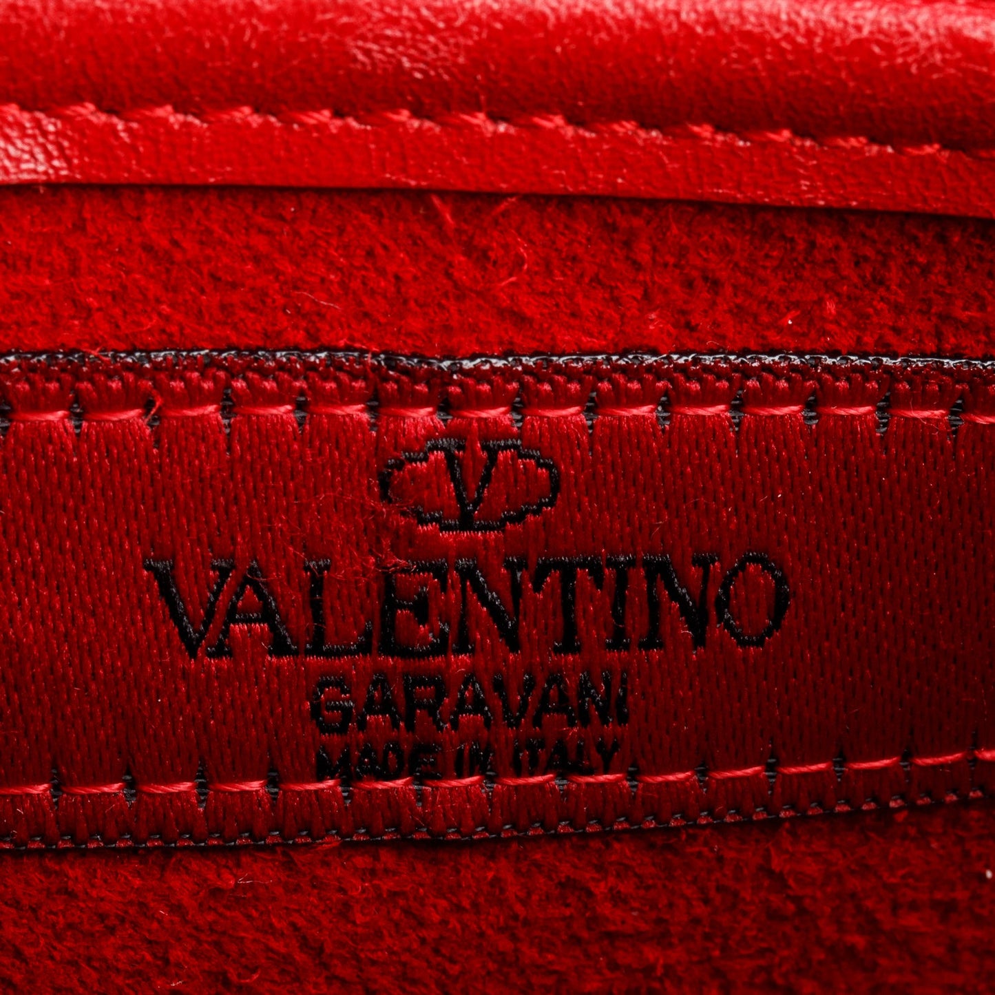 Valentino Red Wrinkled Lambskin Small Rockstud Spike Shoulder Bag