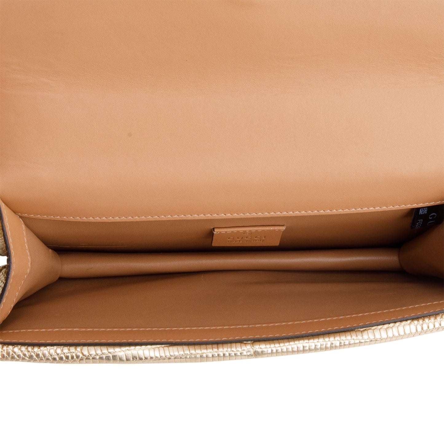 Gucci Gold Metallic Lizard Embossed Crystal Small Dionysus Shoulder Bag