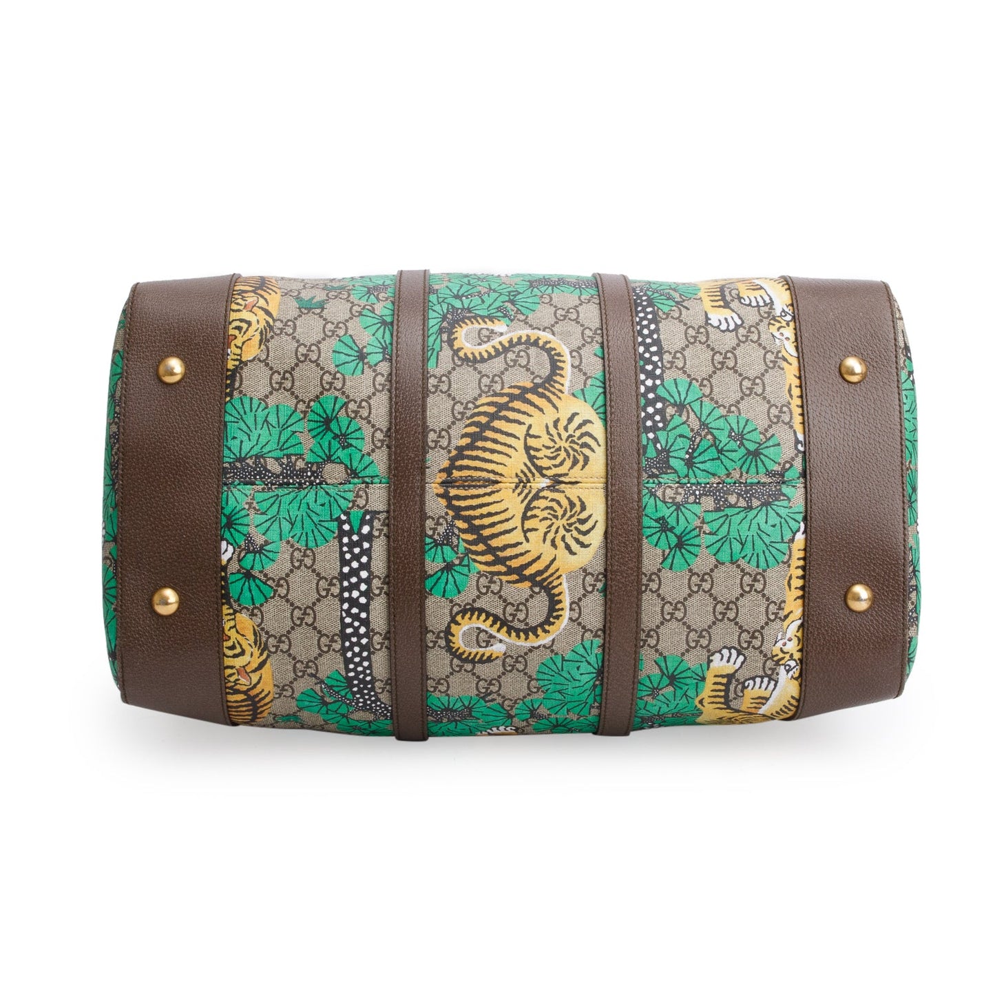 Gucci GG Supreme Monogram Bengal Web Boston Duffel Bag