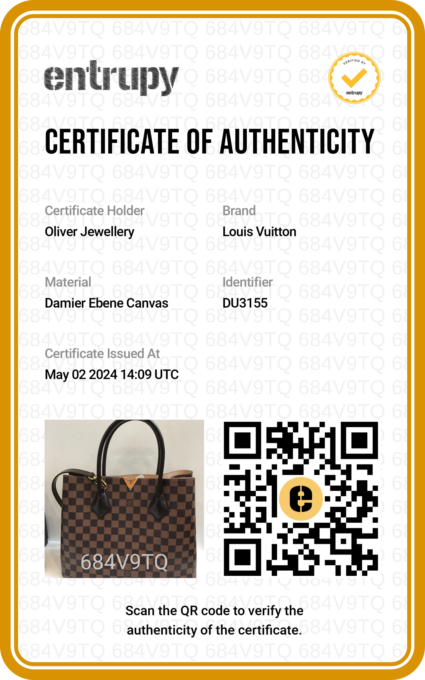 Louis Vuitton Damier Ebene Kensington Tote